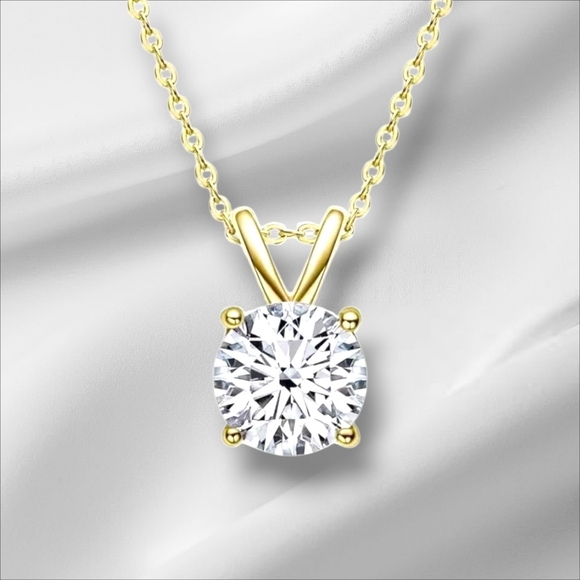1 CT Moissanite Diamond Solitaire Pendant Anniversary Birthday Gift - Picture 1 of 12